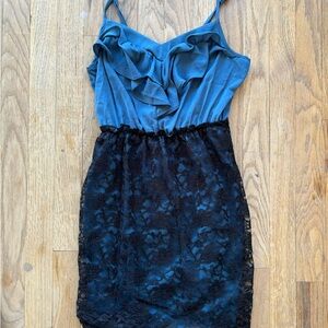 Blue and Black Lace Dress